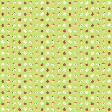 Tatlı çizgi film ormanı / ormanlık noktasız vektör deseni