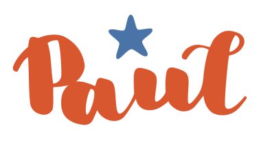 Erkek ismi Paul 'un Almanca hecelenişi. Alman harfleri. Almanca heceleme. Kaligrafi erkek ismi, beyaz üzerine izole edilmiş..