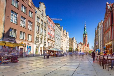 o uzun Lane sokakta Gdansk, Polonya'nın eski şehir