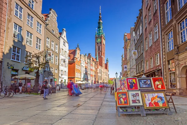 A Long Lane street nel centro storico di Danzica, Polonia — Foto Stock