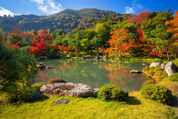 嵐山の天龍寺の禅庭の秋 — ストック写真