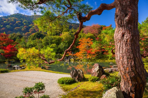Autumn at zen garden of the tenryu-ji temple in Arashiyama — Stock Photo, Image