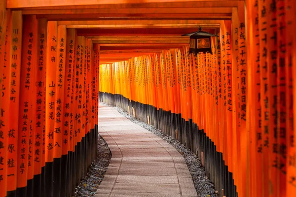 Puertas de Torii en el Santuario Inari de Fushimi en Kyoto —  Fotos de Stock