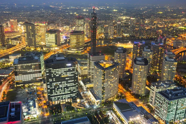 Luchtfoto van de stad Yokohama — Stockfoto