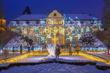 Gdansk, Polonya için Park Oliwski adlı güzel kış aydınlatma