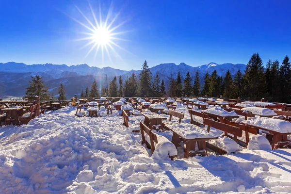 Zakopane op Tatra gebergte in de winter — Stockfoto