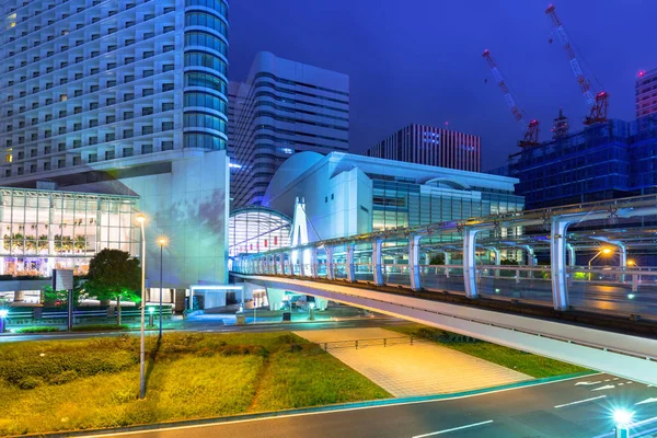 Cityscape gece Yokohama şehir — Stok fotoğraf