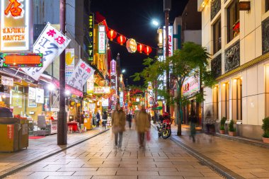 Yokohama Chinatown ilçe gece, Japonya