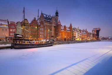 Eski kasaba gdansk motlawa River, Polonya