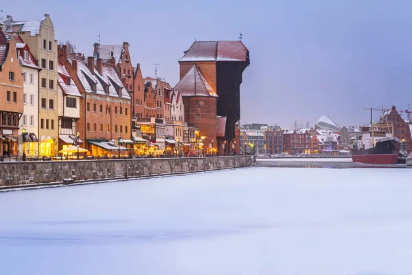 Vieille ville de Gdansk sur la rivière Motlawa, Pologne — Photo