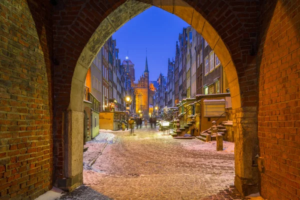Kapı Mariacka sokaklarda Gdansk, Polonya — Stok fotoğraf