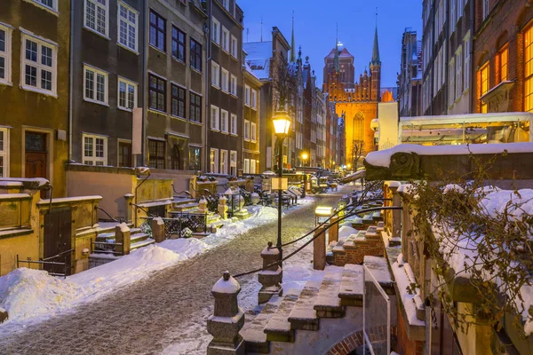 Улица Мариацка в Гданьске, Польша — стоковое фото
