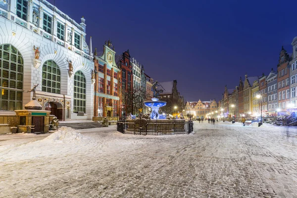 Hosszú lane, a régi város, Gdansk, Lengyelország — Stock Fotó