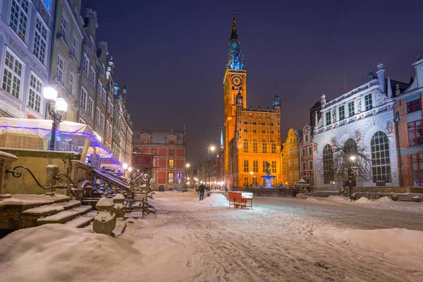 Hosszú lane, a régi város, Gdansk, Lengyelország — Stock Fotó