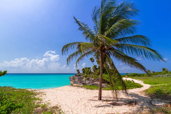 Spiaggia sul mare dei Caraibi a Playa del Carmen — Foto Stock