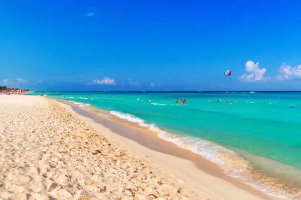 Plaża na Morzu Karaibskim w Playa del Carmen — Zdjęcie stockowe