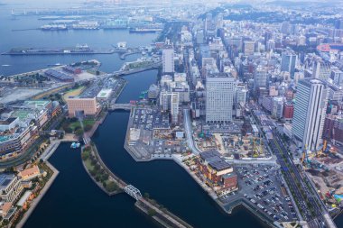 Yokohama erial görünümünü alacakaranlıkta