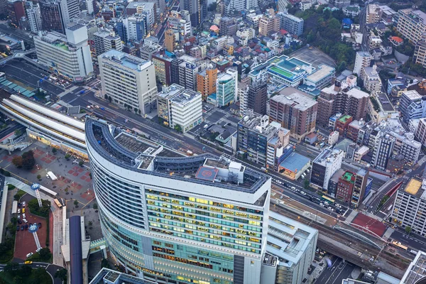 Vista aérea de Yokohama ao entardecer — Fotografia de Stock