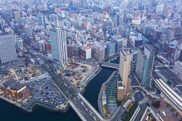 Zobacz erial Yokohama o zmierzchu — Zdjęcie stockowe