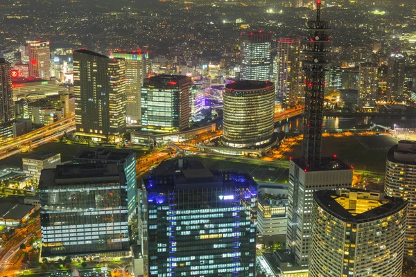 Yokohama havadan görünümü geceleri