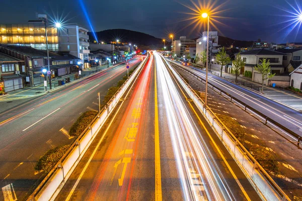 Közlekedési lámpák Kyoto utcában — Stock Fotó