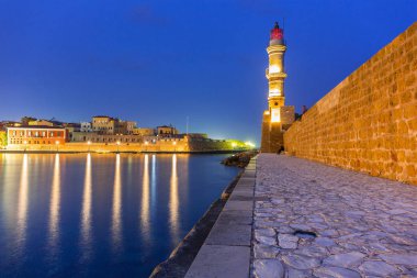Hanya, Crete eski Venedik liman deniz feneri
