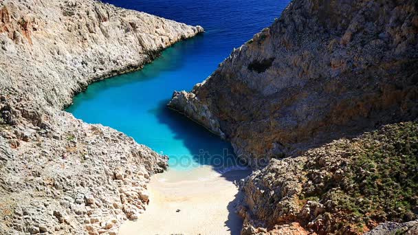 Seitan limania beach na Krétě, — Stock video