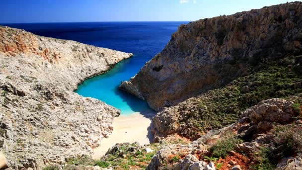 Spiaggia di Seitan limania a Creta , — Video Stock