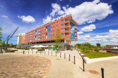 Motlawa River Gdansk modern daireler mimarisi