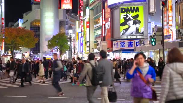 Chodci přecházejí na Shibuya District v Tokiu, Japonsko — Stock video