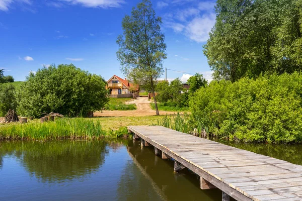 Idylliska sjön på sommaren — Stockfoto