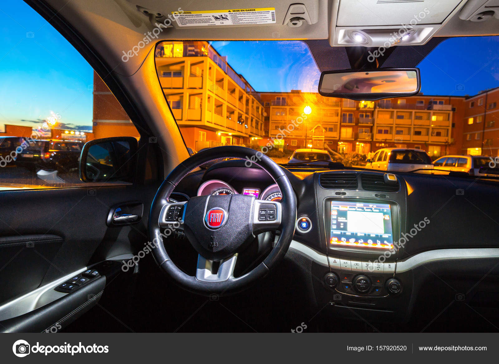Interior Of Fiat Freemont Suv Car Stock Editorial Photo