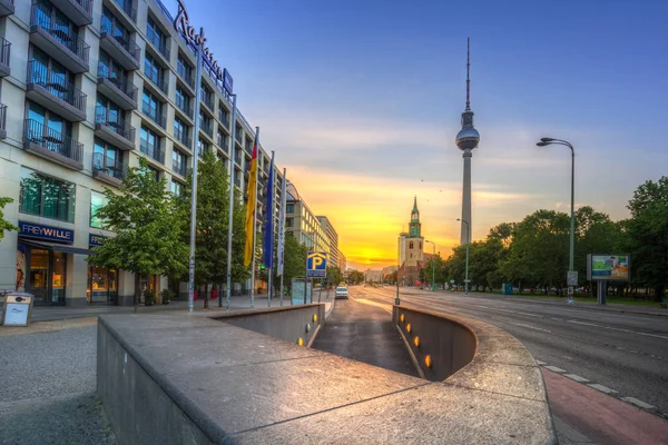 Architecture of city center in Berlin at sunrise, Germany — Stock Photo, Image