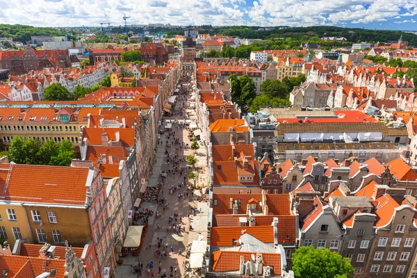 Gdansk tarihi kentin uzun Lane — Stok fotoğraf