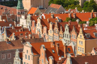Gdansk tarihi kentin havadan görünümü