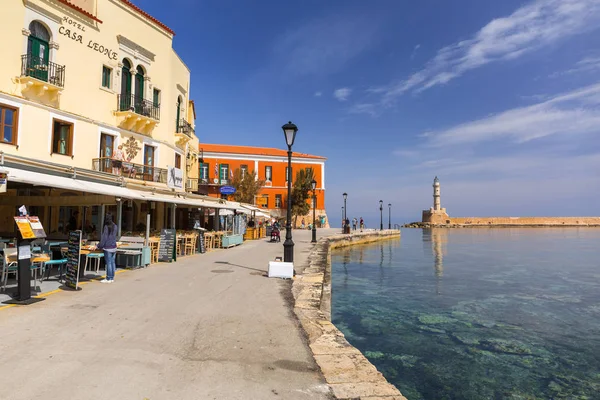 Starého benátského přístavu Chania na Krétě, Řecko — Stock fotografie