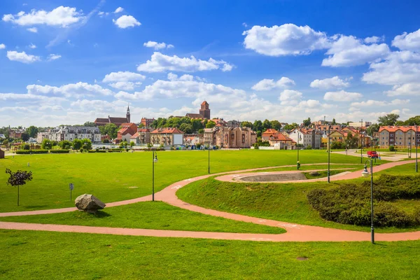 Casco antiguo de Tczew en el río Vístula — Foto de Stock