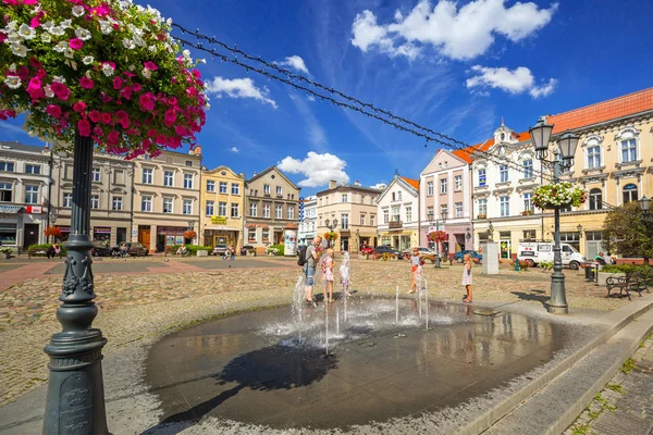 Vierkant in de oude stad van Tczew stad in Polen — Stockfoto