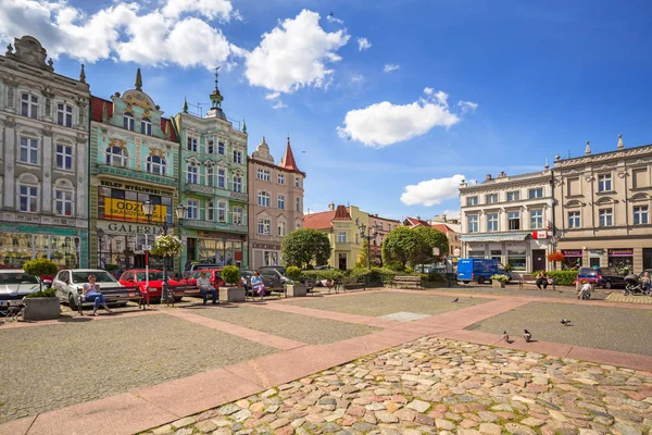Piazza nel centro storico della città di Tczew in Polonia — Foto Stock