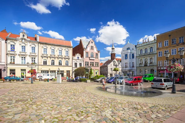 Plaza en el casco antiguo de la ciudad de Tczew en Polonia — Foto de Stock