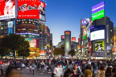 Tokyo Shibuya kapış geçerken geceleri, Japonya