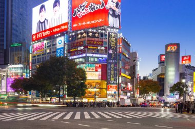Tokyo Shibuya kapış geçerken geceleri, Japonya