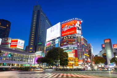 Tokyo Shibuya kapış geçerken geceleri, Japonya