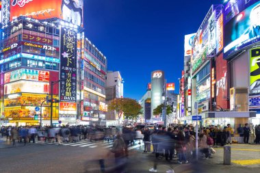 Tokyo Shibuya kapış geçerken geceleri, Japonya