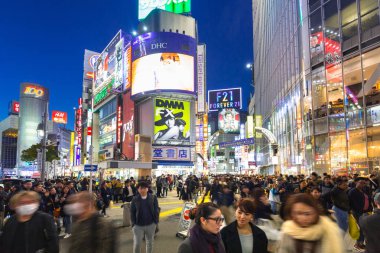 Tokyo Shibuya kapış geçerken geceleri, Japonya