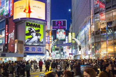 Tokyo Shibuya kapış geçerken geceleri, Japonya