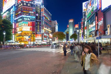 Tokyo Shibuya kapış geçerken geceleri, Japonya