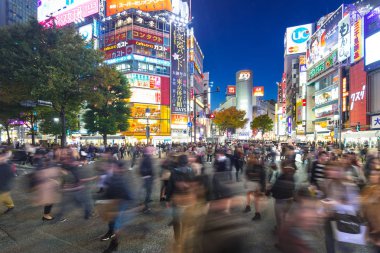 Tokyo Shibuya kapış geçerken geceleri, Japonya