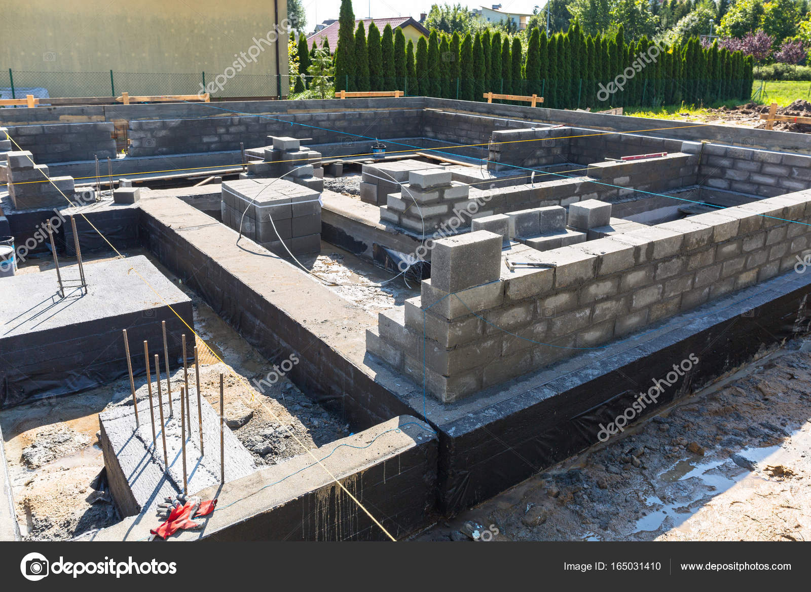 Brick up concrete blocks for foundation — Stock Photo © Patryk_Kosmider