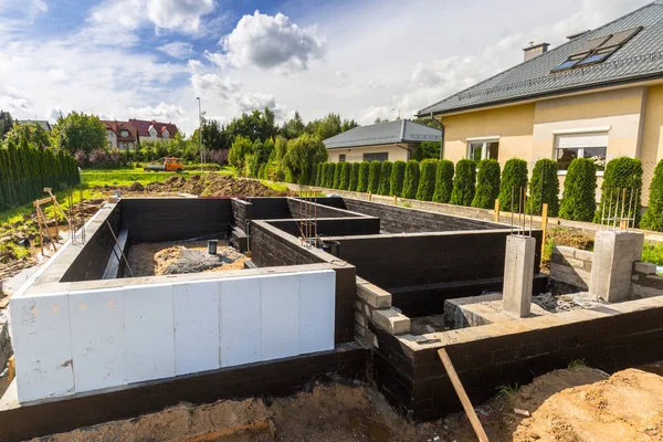 Concrete foundation of a house